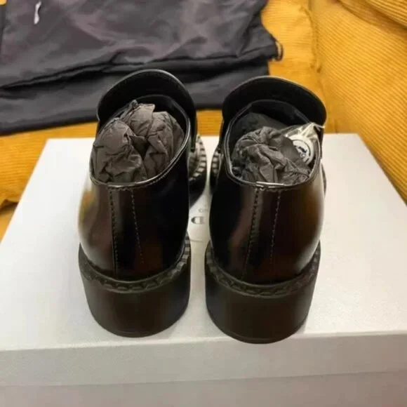 Prada Women's Black Glossy Slip-On Loafers - Picture 3 of 4